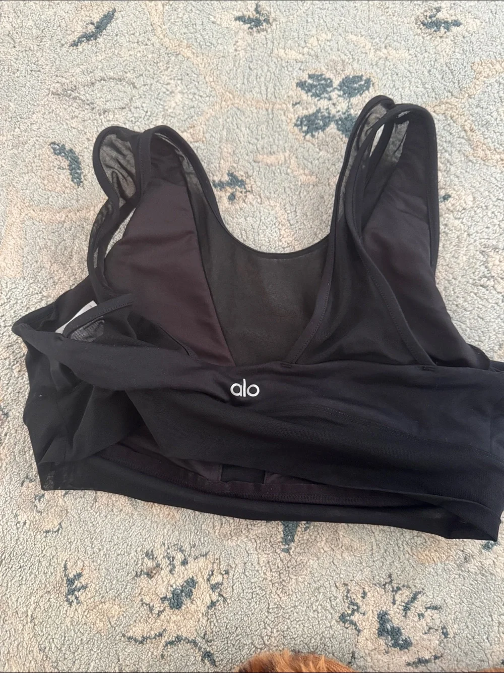 Alo black sheer bra